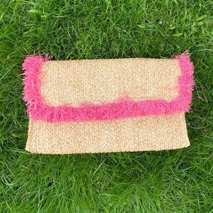 Raffia Straw Clutch/Crossbody Purse